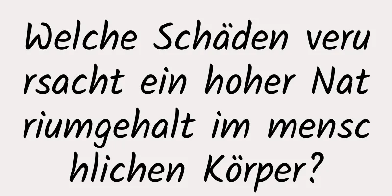 Welche Schäden verursacht ein hoher Natriumgehalt im menschlichen Körper?