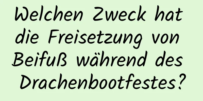 Welchen Zweck hat die Freisetzung von Beifuß während des Drachenbootfestes?