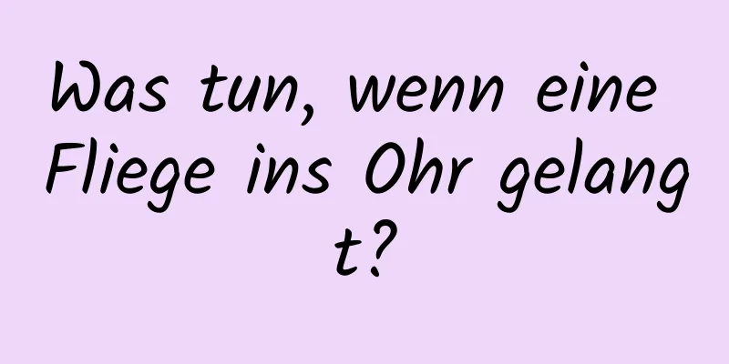 Was tun, wenn eine Fliege ins Ohr gelangt?