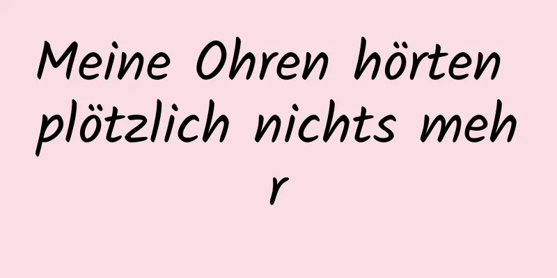 Meine Ohren hörten plötzlich nichts mehr