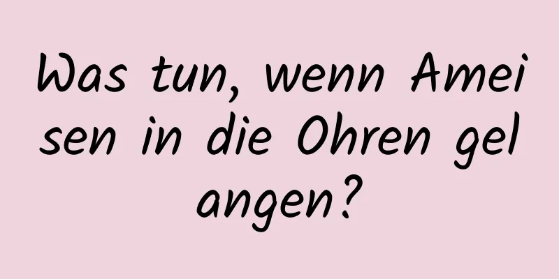 Was tun, wenn Ameisen in die Ohren gelangen?