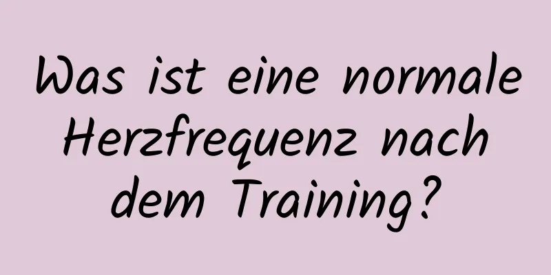 Was ist eine normale Herzfrequenz nach dem Training?