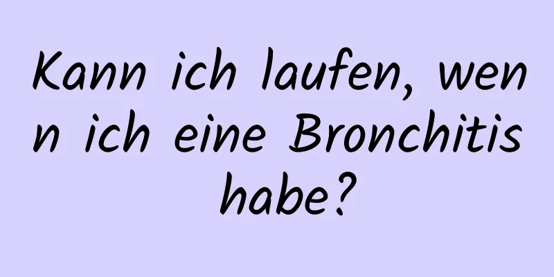 Kann ich laufen, wenn ich eine Bronchitis habe?