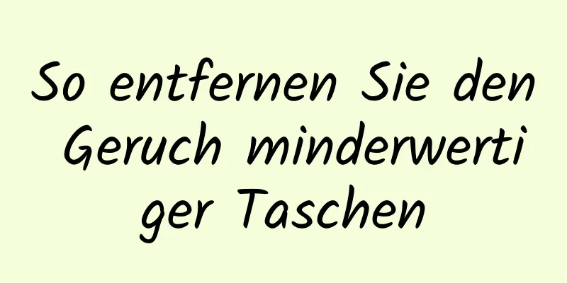 So entfernen Sie den Geruch minderwertiger Taschen