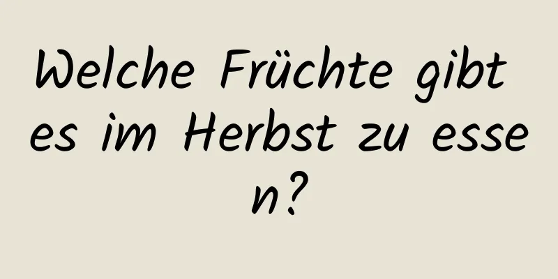 Welche Früchte gibt es im Herbst zu essen?