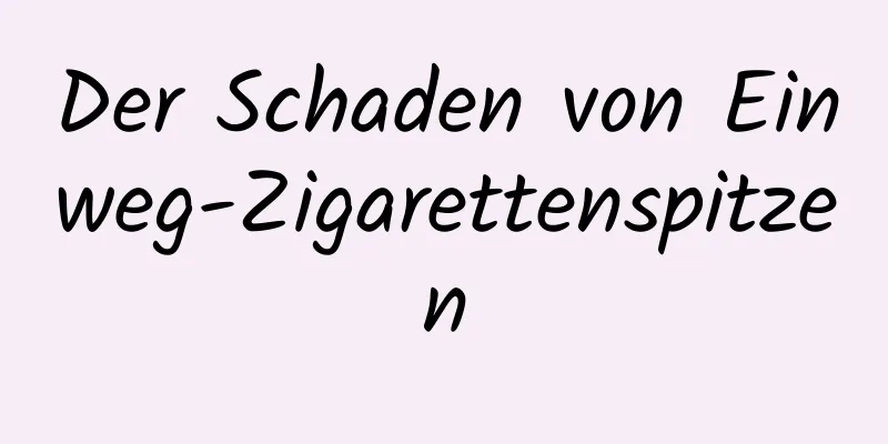 Der Schaden von Einweg-Zigarettenspitzen