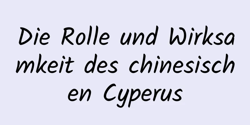 Die Rolle und Wirksamkeit des chinesischen Cyperus