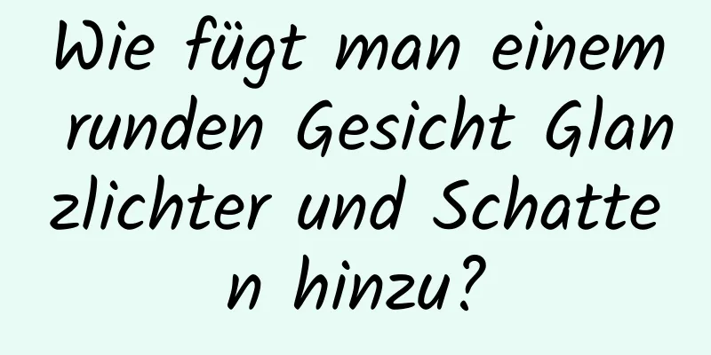 Wie fügt man einem runden Gesicht Glanzlichter und Schatten hinzu?