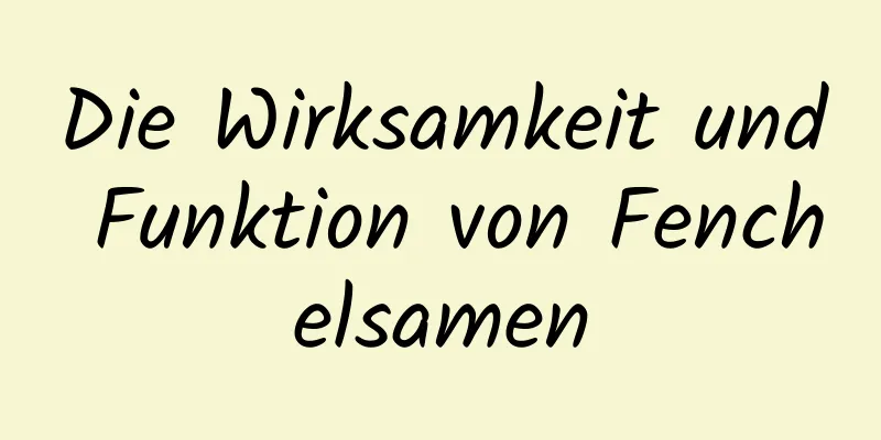 Die Wirksamkeit und Funktion von Fenchelsamen
