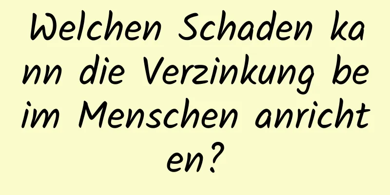 Welchen Schaden kann die Verzinkung beim Menschen anrichten?