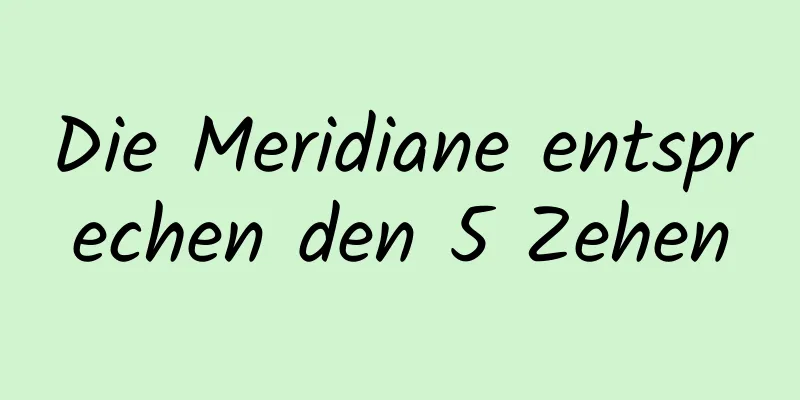 Die Meridiane entsprechen den 5 Zehen