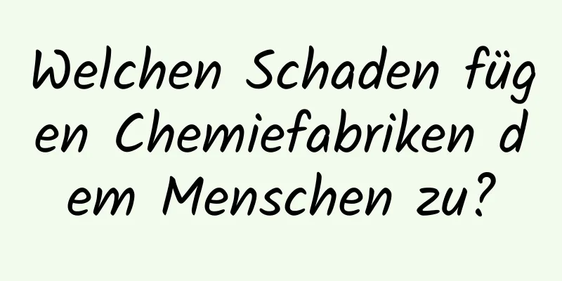 Welchen Schaden fügen Chemiefabriken dem Menschen zu?