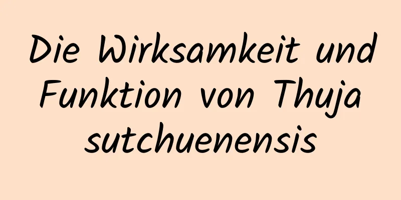 Die Wirksamkeit und Funktion von Thuja sutchuenensis