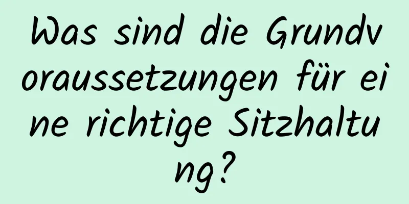 Was sind die Grundvoraussetzungen für eine richtige Sitzhaltung?