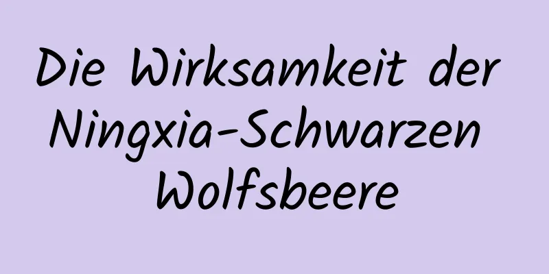 Die Wirksamkeit der Ningxia-Schwarzen Wolfsbeere