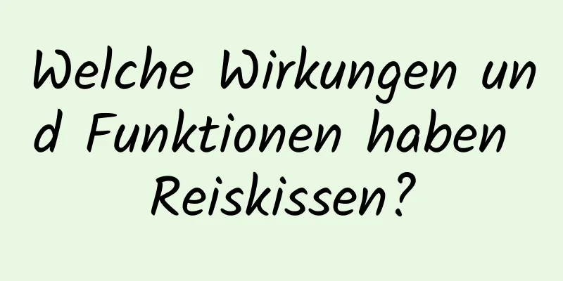 Welche Wirkungen und Funktionen haben Reiskissen?