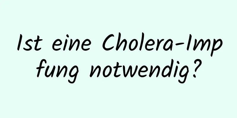 Ist eine Cholera-Impfung notwendig?