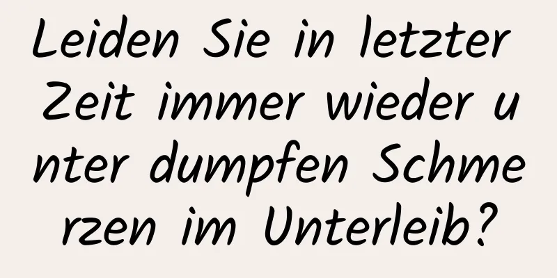 Leiden Sie in letzter Zeit immer wieder unter dumpfen Schmerzen im Unterleib?