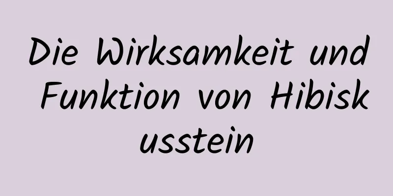Die Wirksamkeit und Funktion von Hibiskusstein