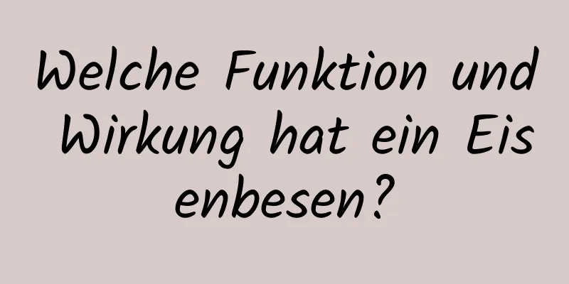Welche Funktion und Wirkung hat ein Eisenbesen?