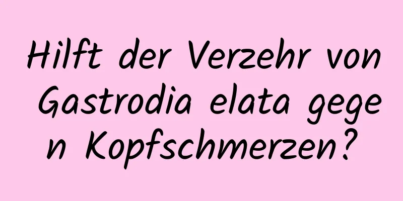 Hilft der Verzehr von Gastrodia elata gegen Kopfschmerzen?