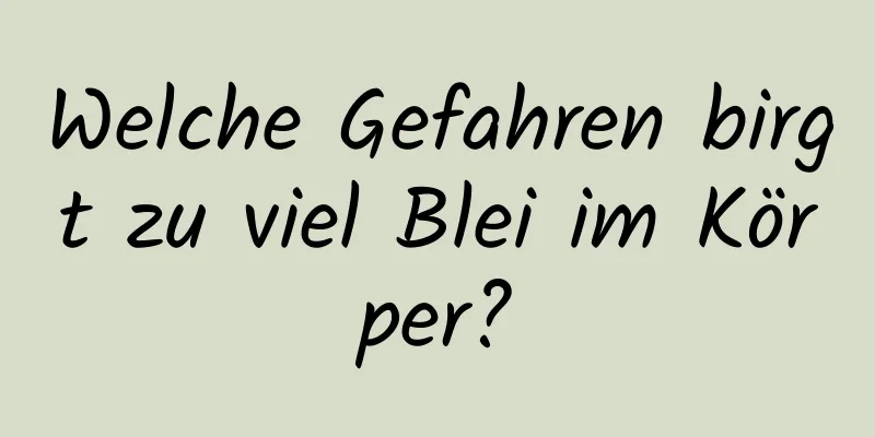 Welche Gefahren birgt zu viel Blei im Körper?