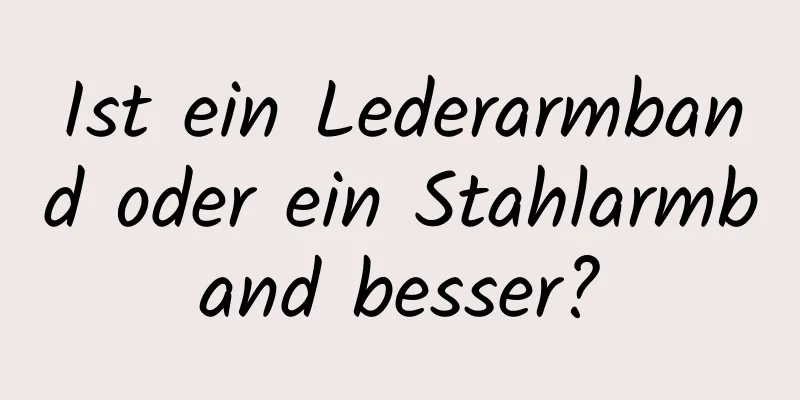Ist ein Lederarmband oder ein Stahlarmband besser?