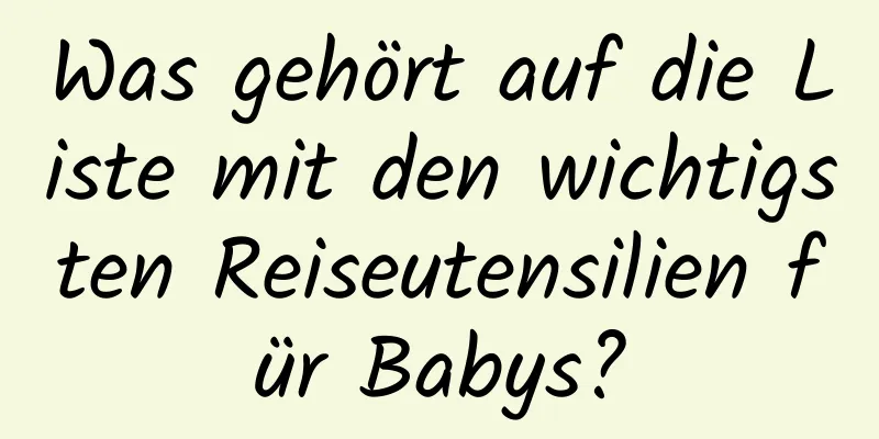 Was gehört auf die Liste mit den wichtigsten Reiseutensilien für Babys?