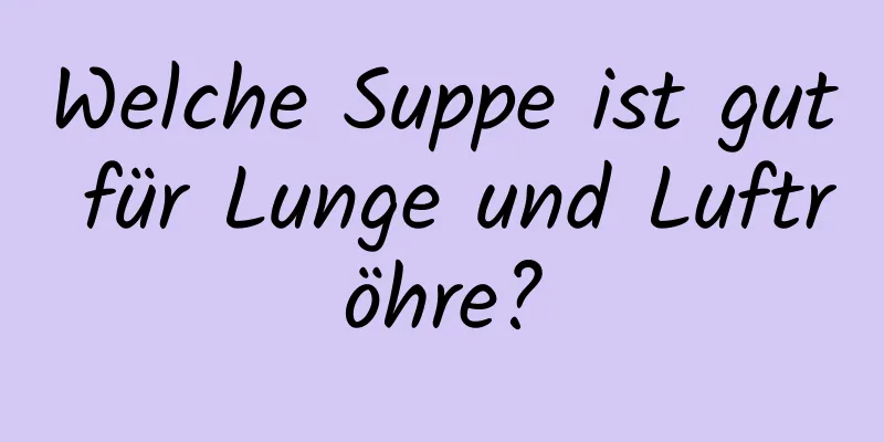 Welche Suppe ist gut für Lunge und Luftröhre?
