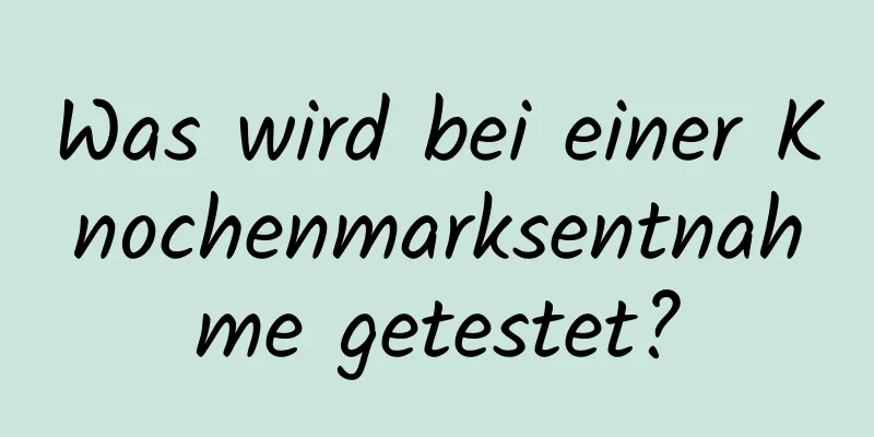 Was wird bei einer Knochenmarksentnahme getestet?