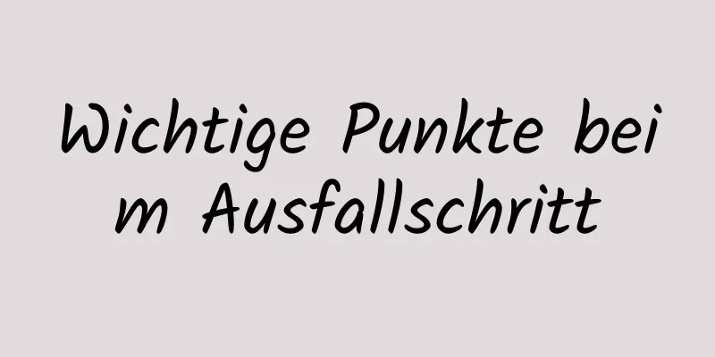 Wichtige Punkte beim Ausfallschritt