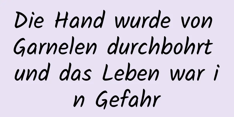 Die Hand wurde von Garnelen durchbohrt und das Leben war in Gefahr