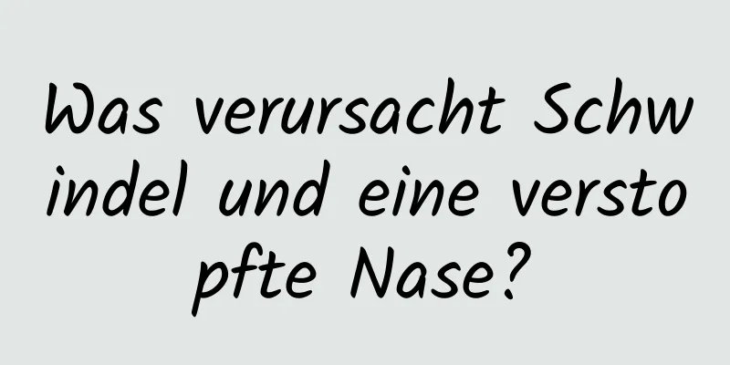 Was verursacht Schwindel und eine verstopfte Nase?
