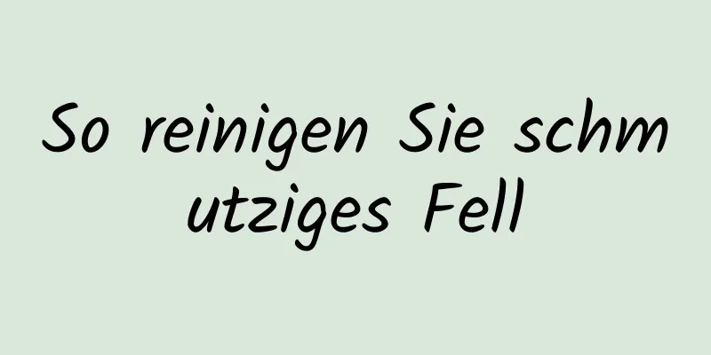 So reinigen Sie schmutziges Fell