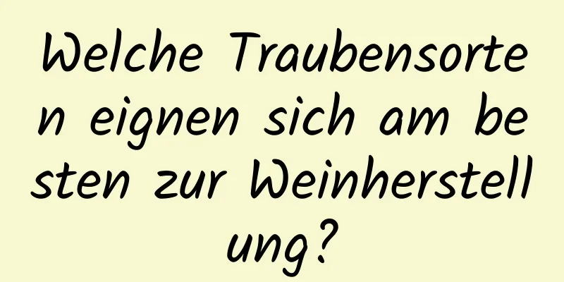 Welche Traubensorten eignen sich am besten zur Weinherstellung?
