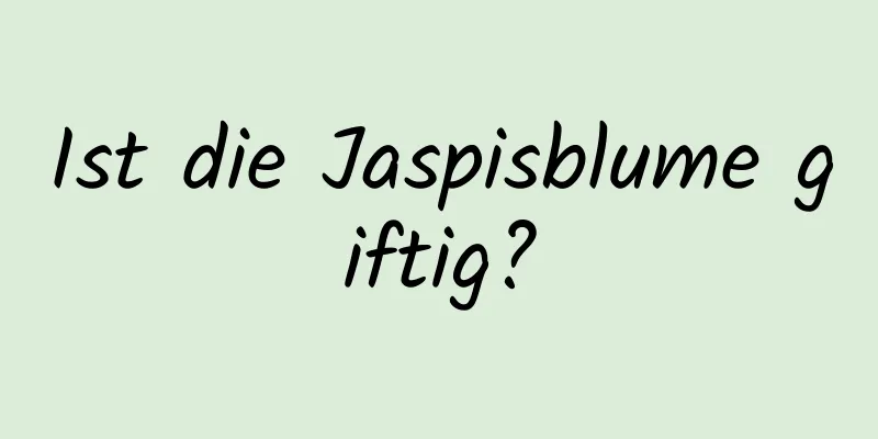 Ist die Jaspisblume giftig?