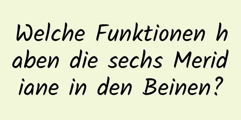 Welche Funktionen haben die sechs Meridiane in den Beinen?