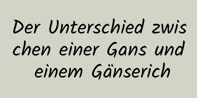 Der Unterschied zwischen einer Gans und einem Gänserich
