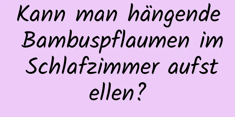 Kann man hängende Bambuspflaumen im Schlafzimmer aufstellen?