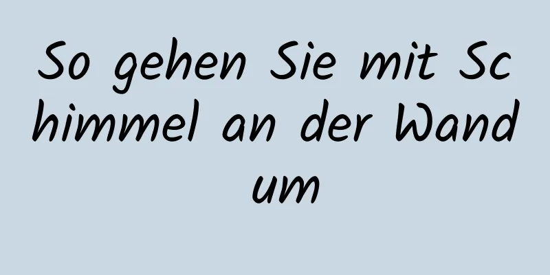So gehen Sie mit Schimmel an der Wand um