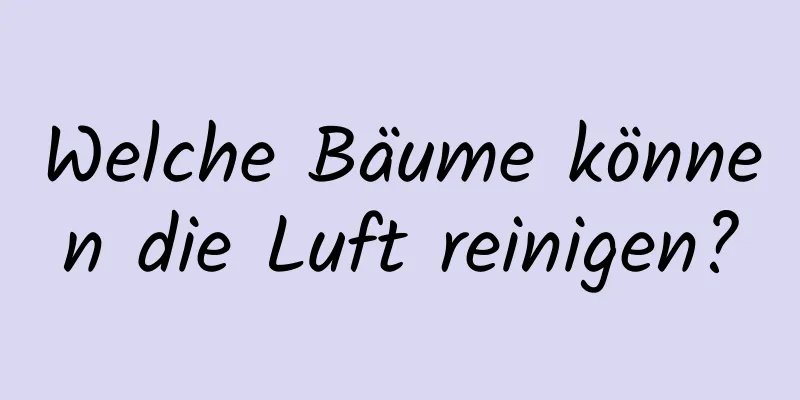 Welche Bäume können die Luft reinigen?