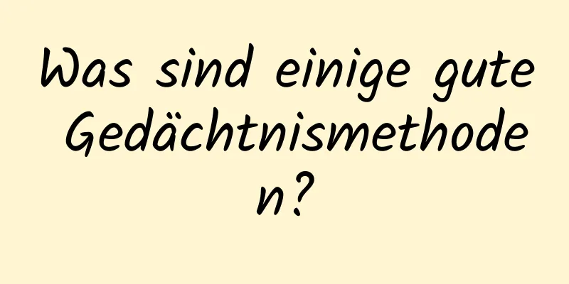Was sind einige gute Gedächtnismethoden?