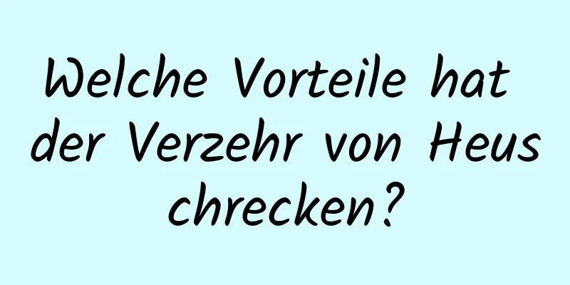 Welche Vorteile hat der Verzehr von Heuschrecken?