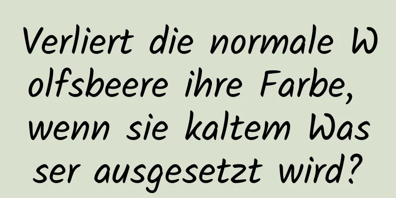 Verliert die normale Wolfsbeere ihre Farbe, wenn sie kaltem Wasser ausgesetzt wird?