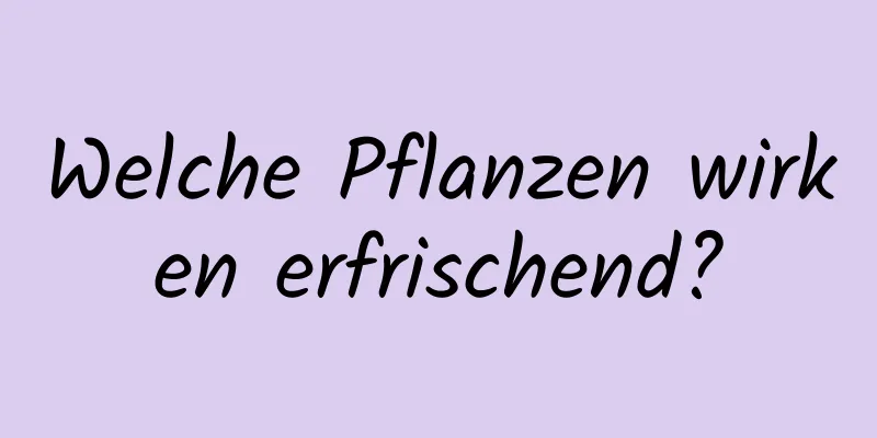 Welche Pflanzen wirken erfrischend?