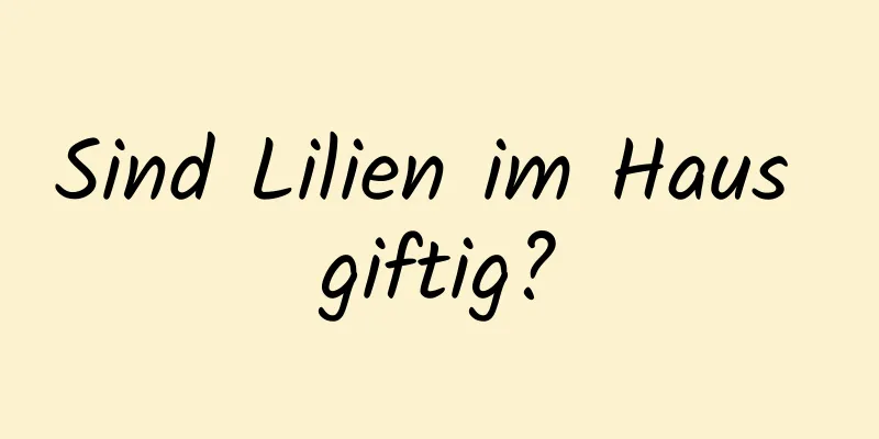 Sind Lilien im Haus giftig?