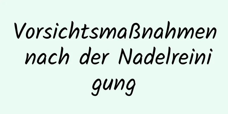 Vorsichtsmaßnahmen nach der Nadelreinigung
