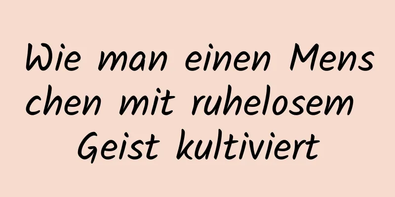 Wie man einen Menschen mit ruhelosem Geist kultiviert