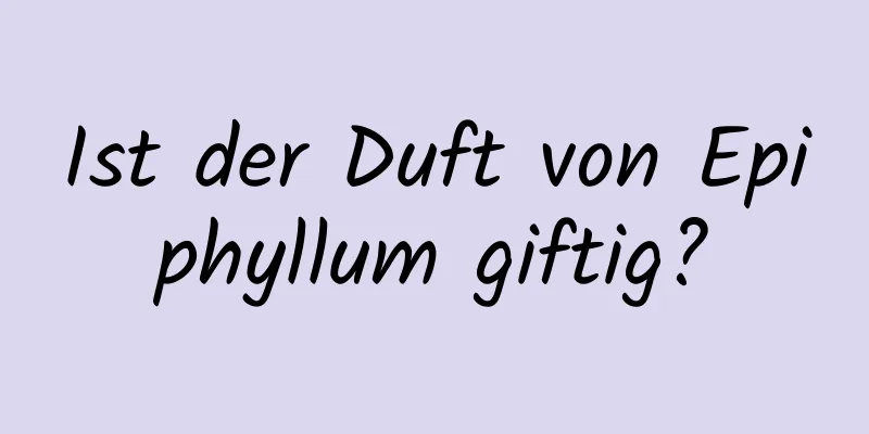 Ist der Duft von Epiphyllum giftig?