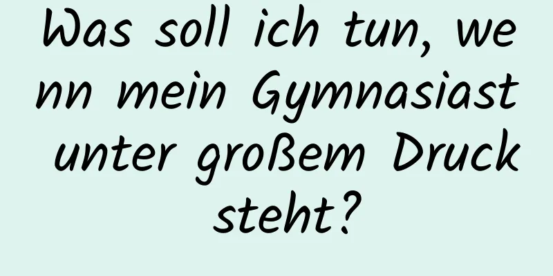 Was soll ich tun, wenn mein Gymnasiast unter großem Druck steht?